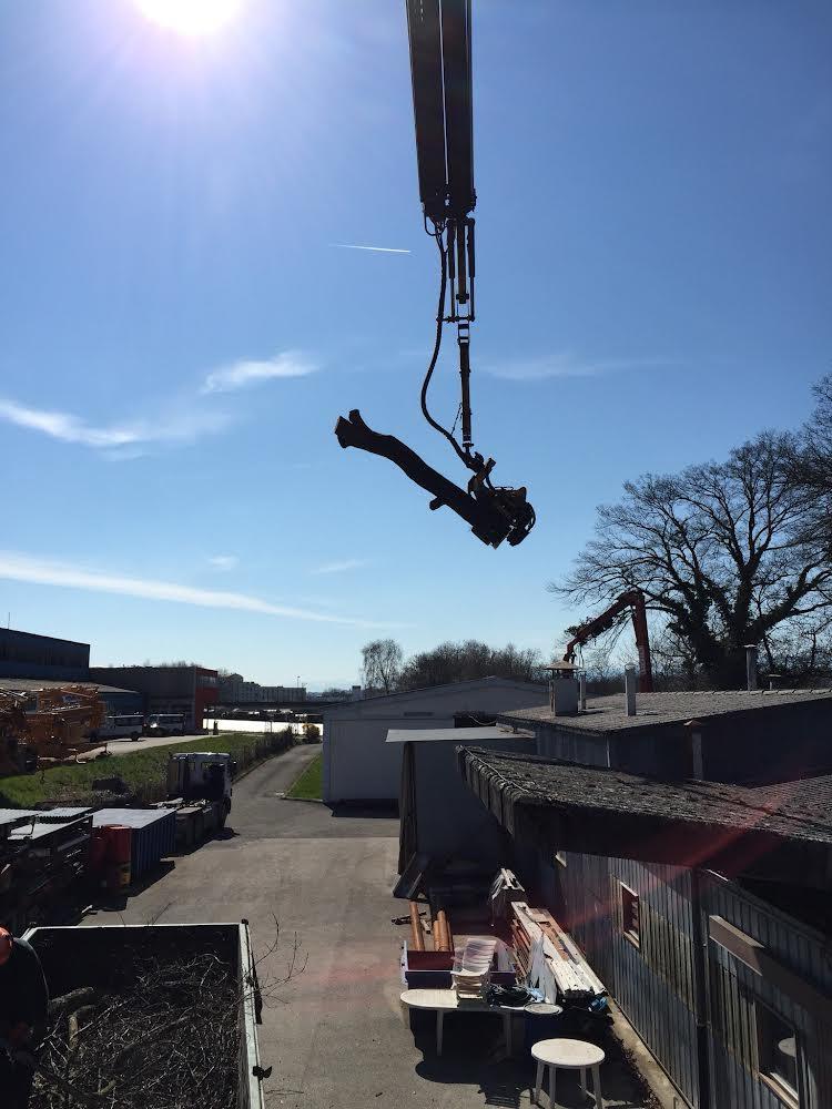 Démontage d'arbre au grappin découpeur dans le Jura — SAS POLYVIER